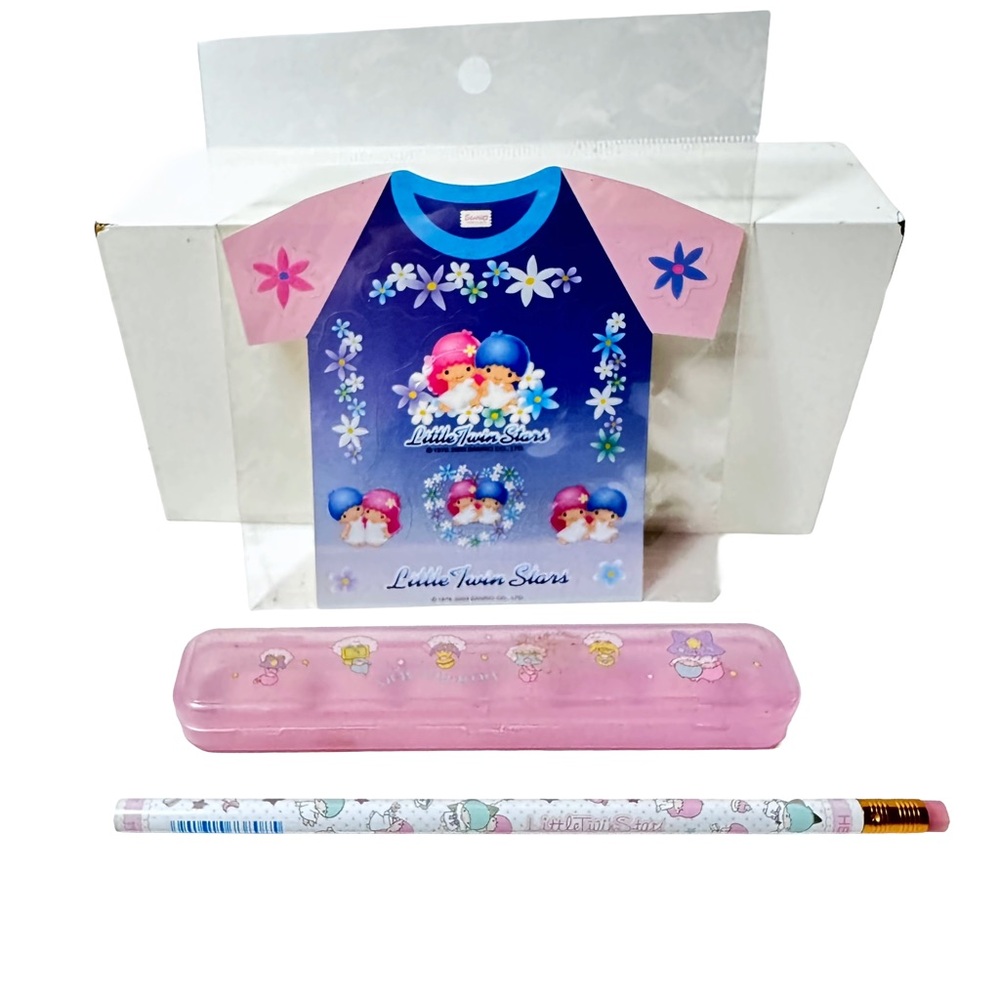 Vintage Sanrio Little Twin Stars 1976 Toothbrush Box 2004 Pencil 2003 Sticker
